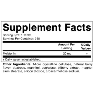 Melatonin 20mg 365 Tablets