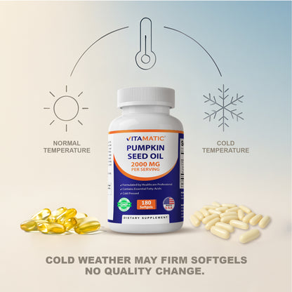 Pumpkin Seed Oil 2000mg Softgel - 180 Softgels