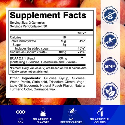 BCAA  600mg - 60 Vegan Pectin Based Gummies