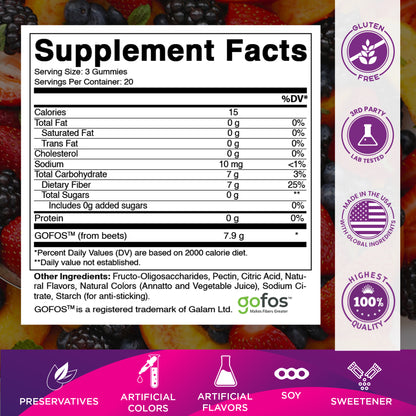 Vitamatic Fiber 7G per Serving, 60 Gummies