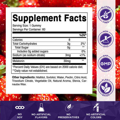 Sugar Free Melatonin 30mg - 60 Gummies