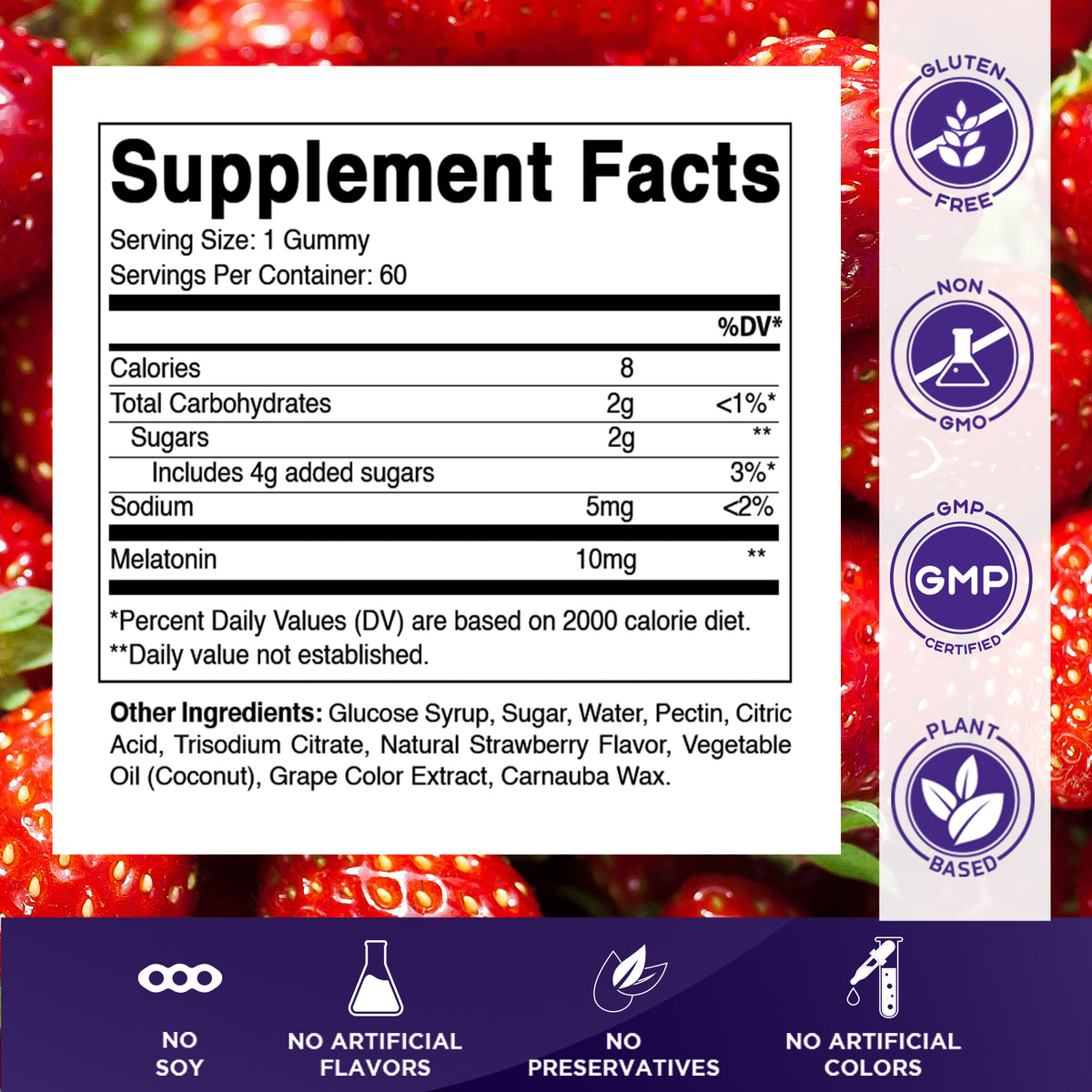 Vitamatic Melatonin 10mg Vegan Gummies, 60 Gummies
