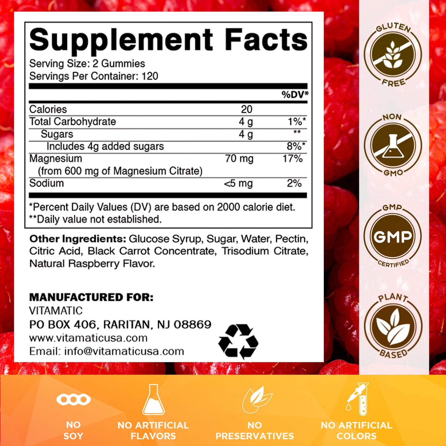 Magnesium Citrate Gummies 600mg per Serving - 240 Count