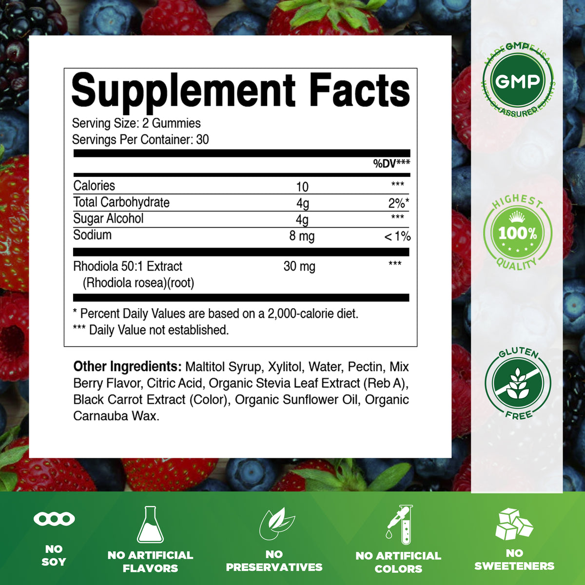 Sugar Free Rhodiola Gummies