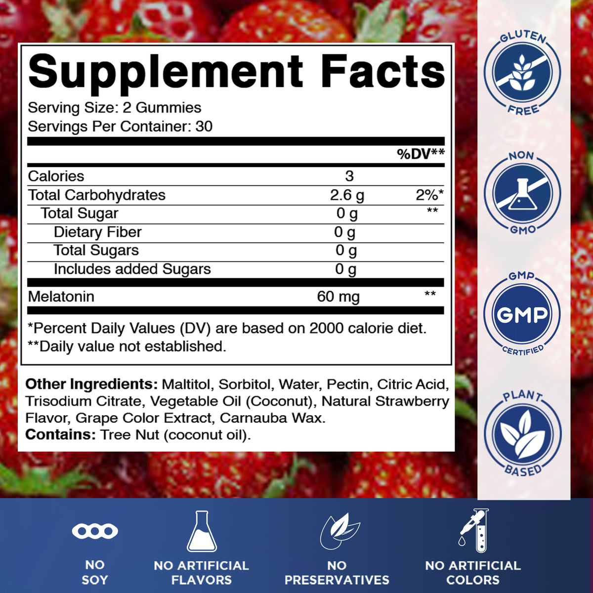 Vitamatic Sugar-Free Melatonin 60mg, 60 Gummies