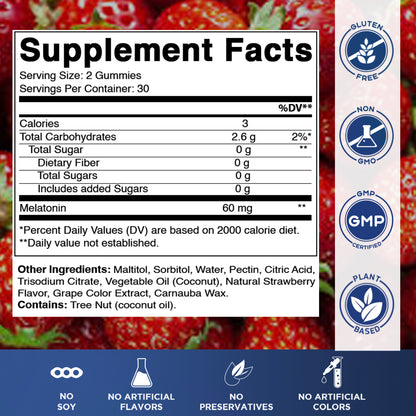 Vitamatic Sugar-Free Melatonin 60mg, 60 Gummies