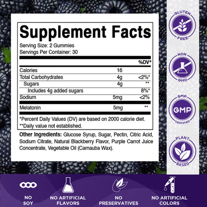Melatonin 5 mg 60 Vegan Gummies