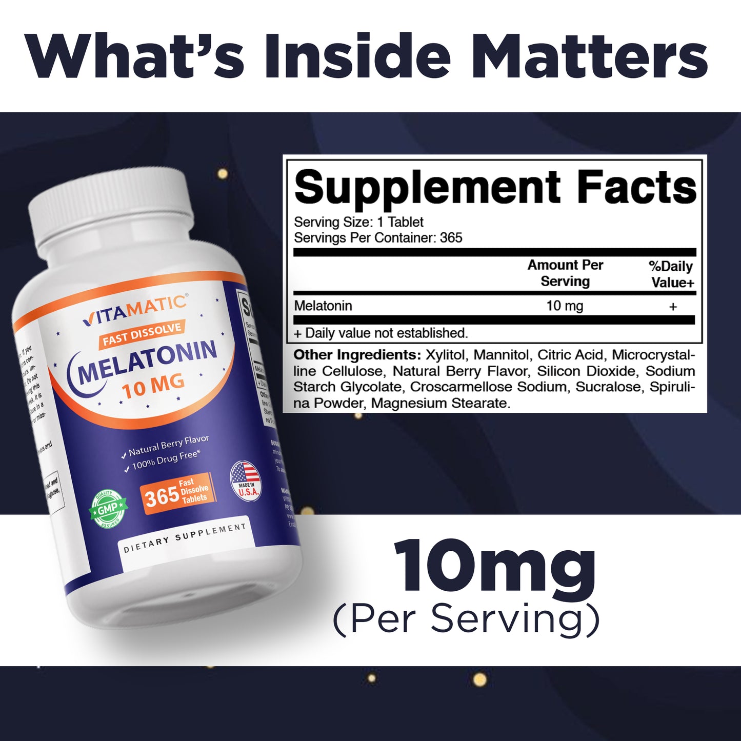 Melatonin 10mg 365 Fast Dissolve Tablets