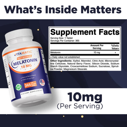 Melatonin 10mg 365 Fast Dissolve Tablets
