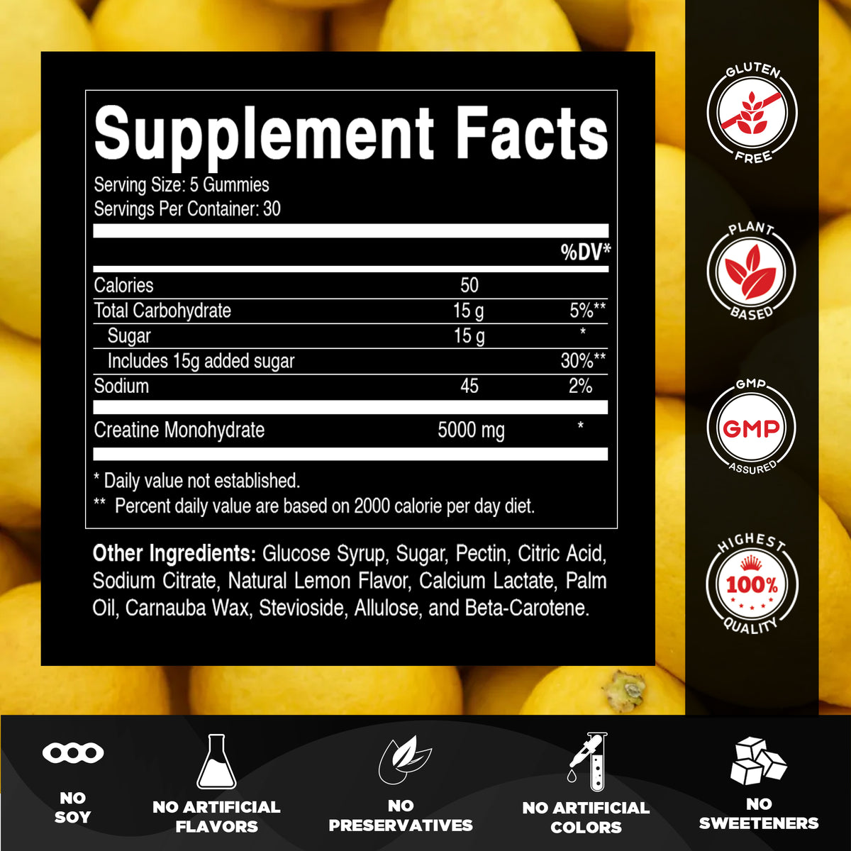 Creatine Gummies 5000mg per Serving, 150 Gummies
