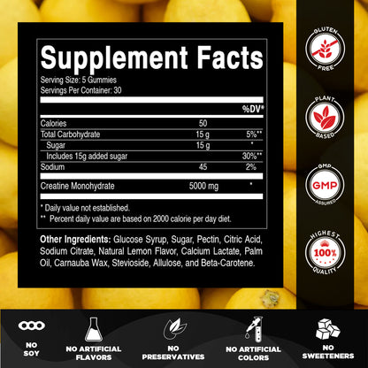 Creatine Gummies 5000mg per Serving, 150 Gummies