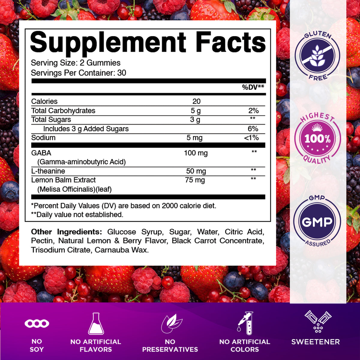 Stress Relief Gummies with GABA + L-Theanine