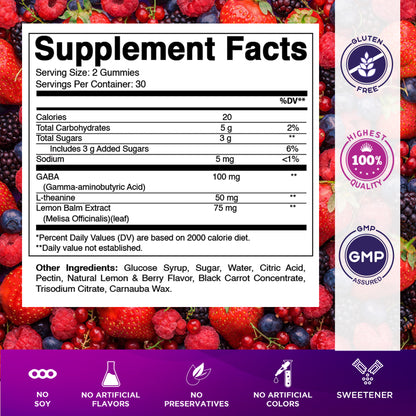 Stress Relief Gummies with GABA + L-Theanine
