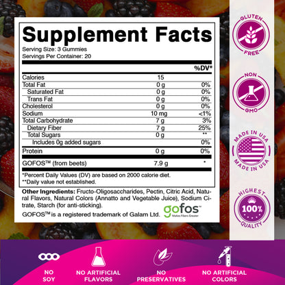 FIBER 7G (Beet Fos-pectin) - 60 Gummies