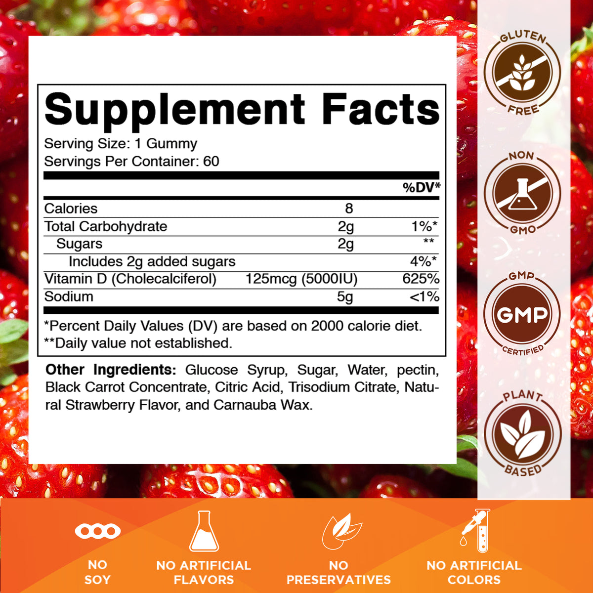 Vitamatic Vitamin D3 5000 IU Gummies, 60 Ct