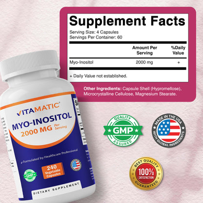 Myo-Inositol 2000 mg Per Serving Capsules
