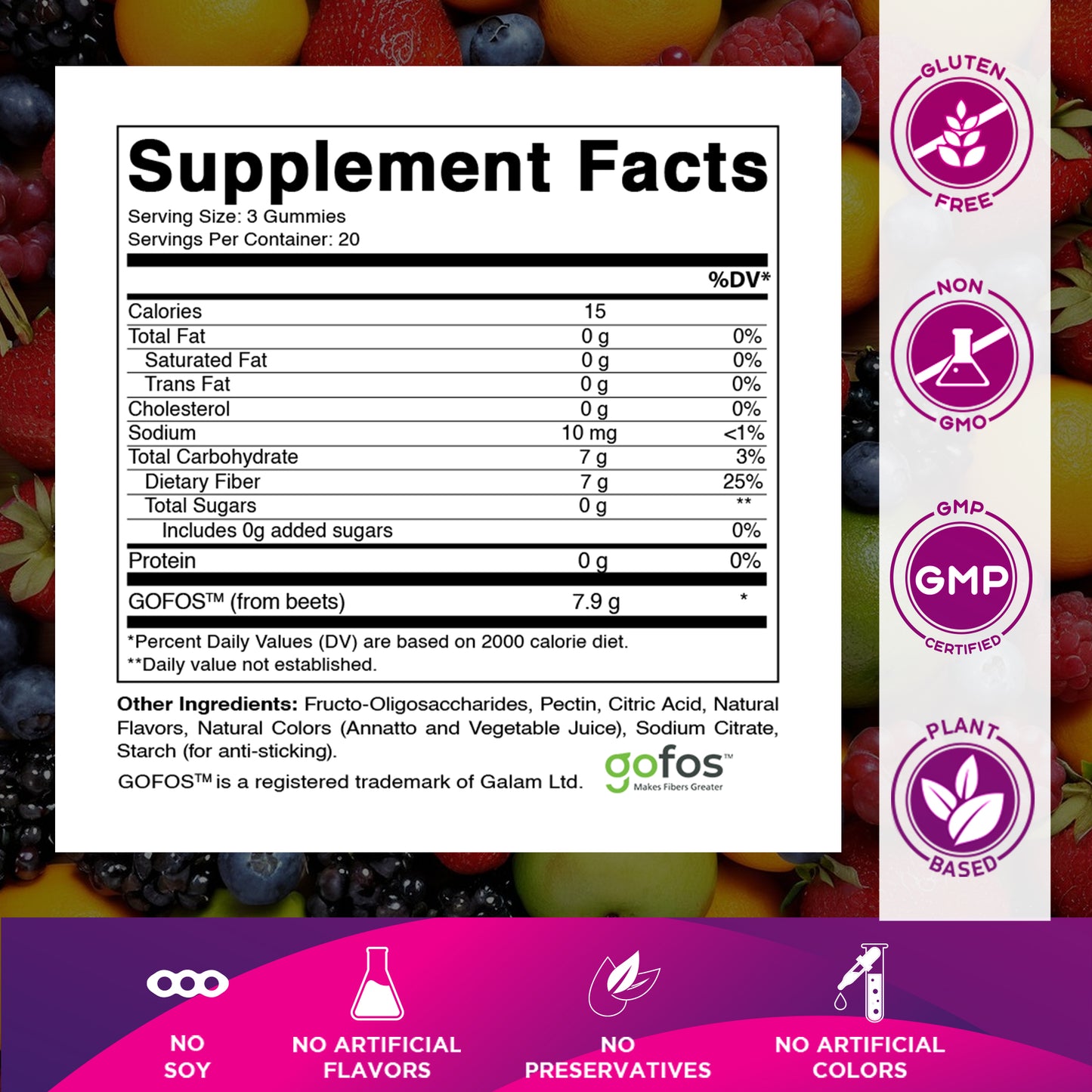 FIBER 7G (Beet Fos-pectin) - 60 Gummies