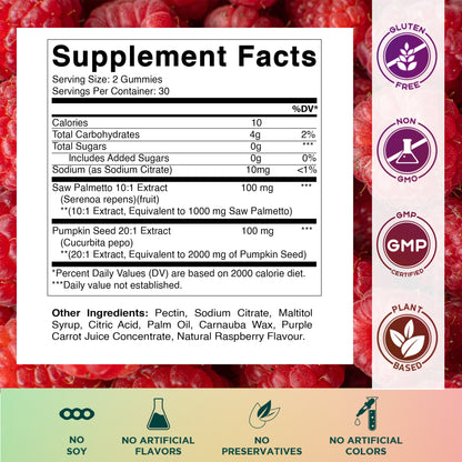 Sugar Free Saw Palmetto with Pumpkin Seed 3000 mg  - 60 Gummies