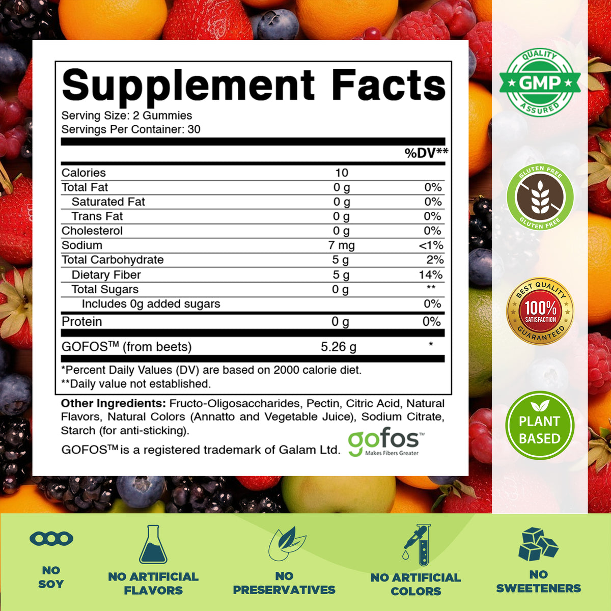 Kids Fiber Prebiotic Gummies, 60 Gummies