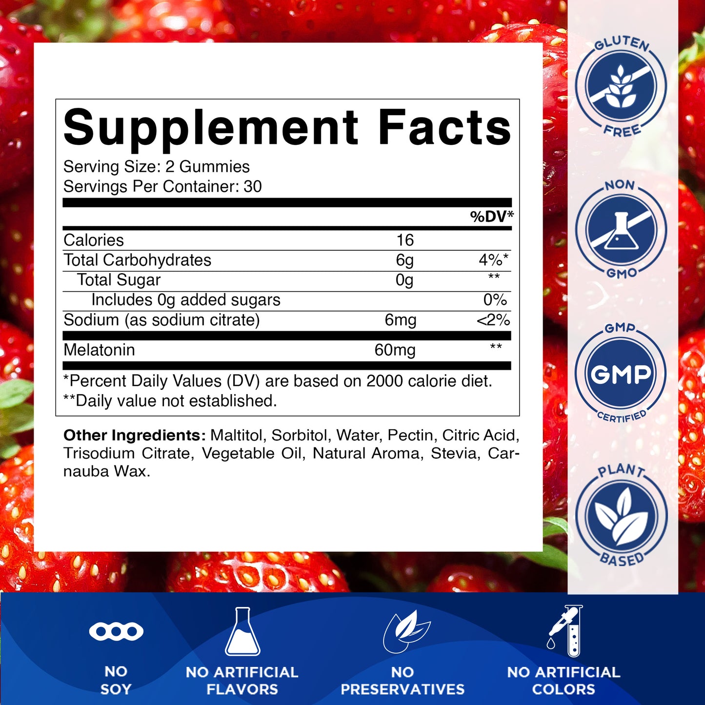 Sugar Free Melatonin 60mg - 60 Gummies