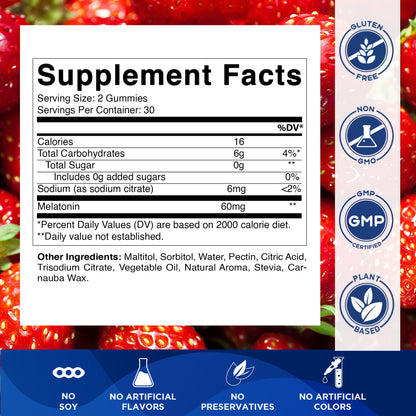 Sugar Free Melatonin 60mg - 60 Gummies