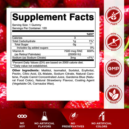 Sugar Free Vitamin A 25000 IU - 120 Gummies