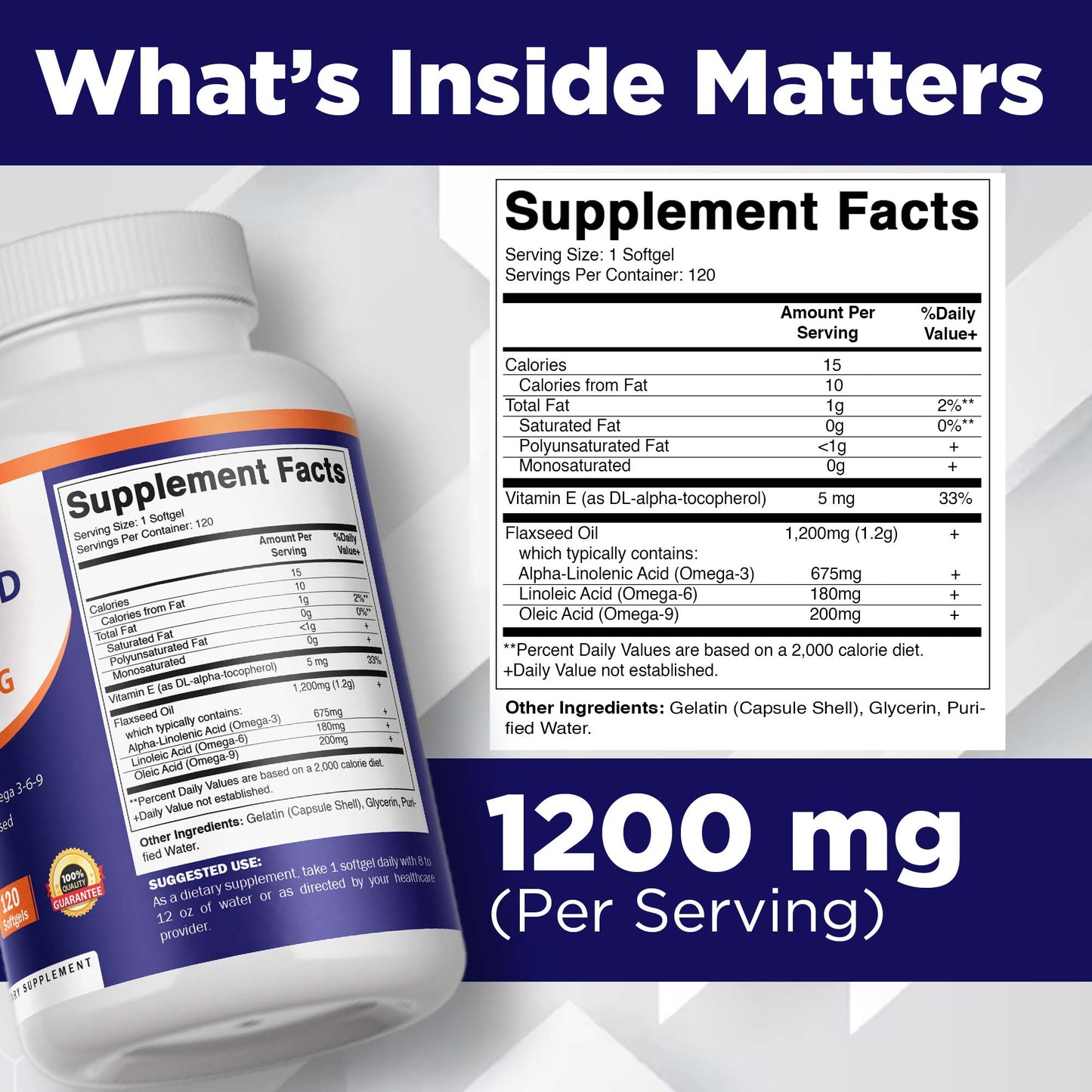 Flaxseed Oil 1200 mg 120 Softgels