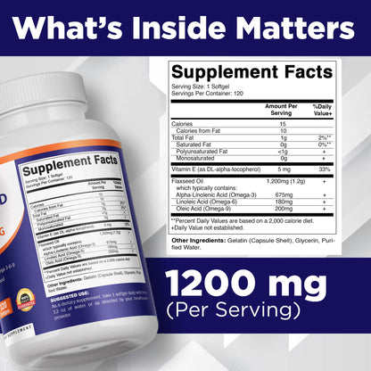Flaxseed Oil 1200 mg 120 Softgels