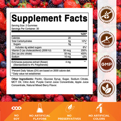 Zinc 50 mg - 60 Vegan Gummies