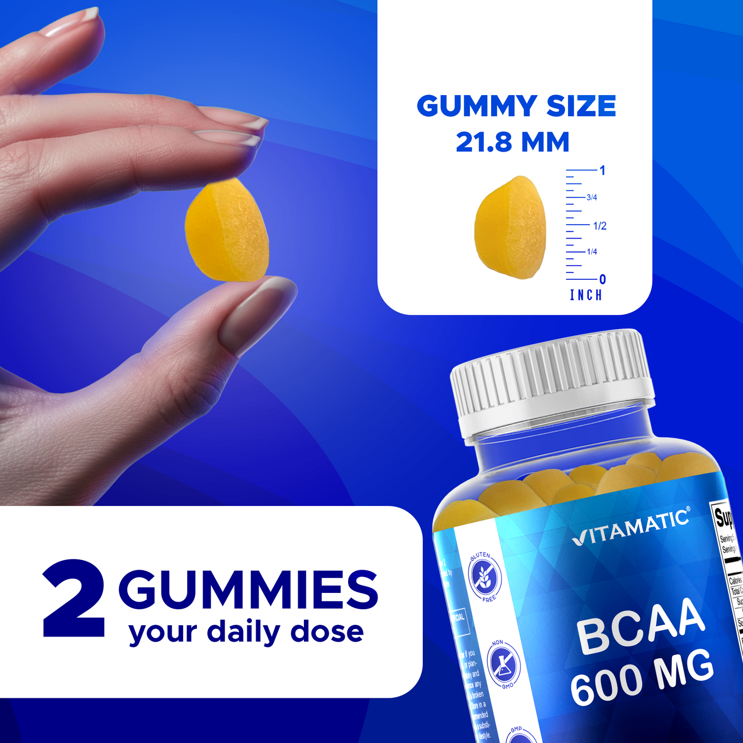 BCAA  600mg - 60 Vegan Pectin Based Gummies