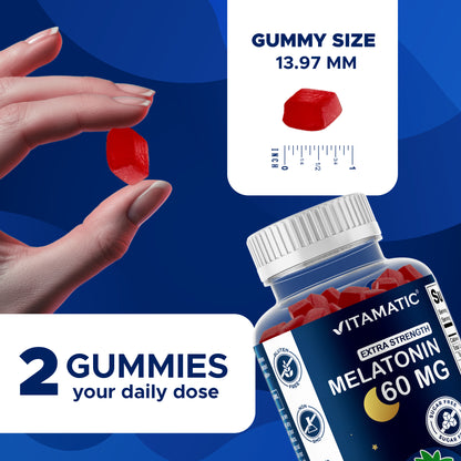 Vitamatic Sugar-Free Melatonin 60mg, 60 Gummies
