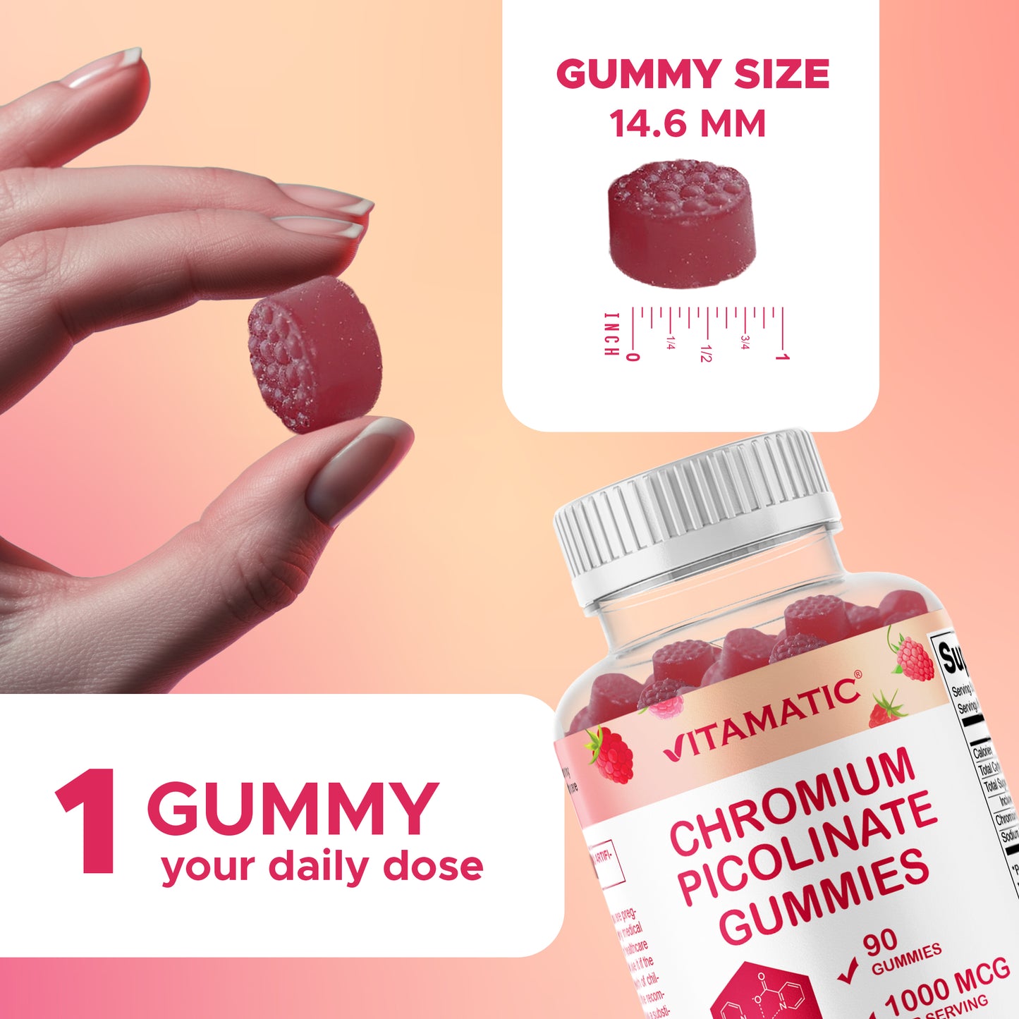 Vitamatic Chromium Picolinate 1000 mcg - 90 Gummies