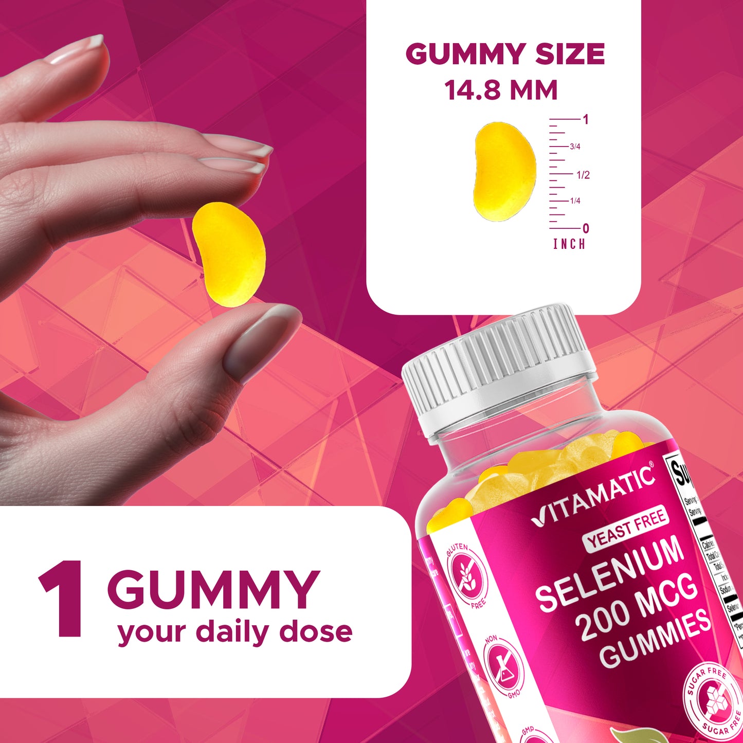 Sugar Free Yeast Free Selenium 200 mcg - 90 Gummies