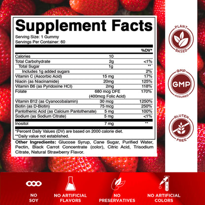 Vitamatic B-Complex with Vitamin C, 60 Gummies