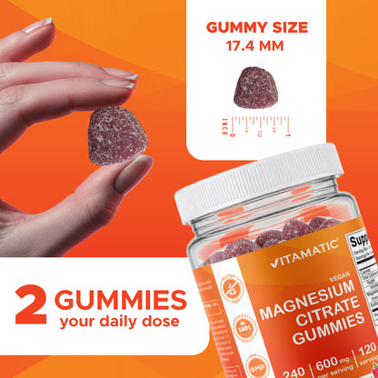 Magnesium Citrate Gummies 600mg Per Serving, 240ct