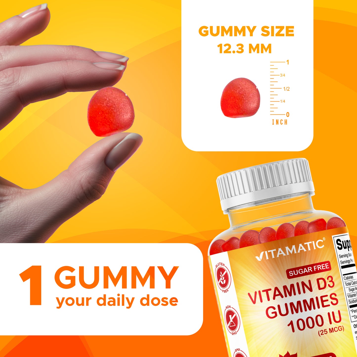 Sugar Free Vitamin D3 1000 IU - 120 Gummies