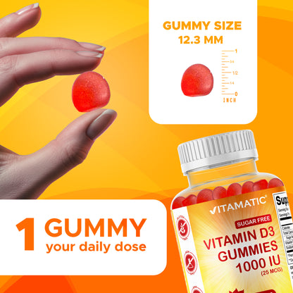 Sugar Free Vitamin D3 1000 IU - 120 Gummies
