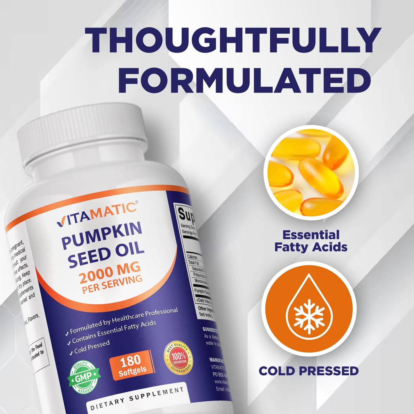 Pumpkin Seed Oil 2000mg Softgel - 180 Softgels