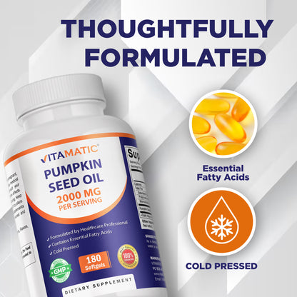 Pumpkin Seed Oil 2000mg Softgel - 180 Softgels