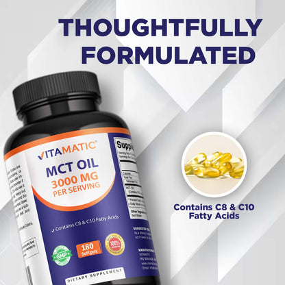 MCT Oil Softgels 3000 mg - 180 Softgels