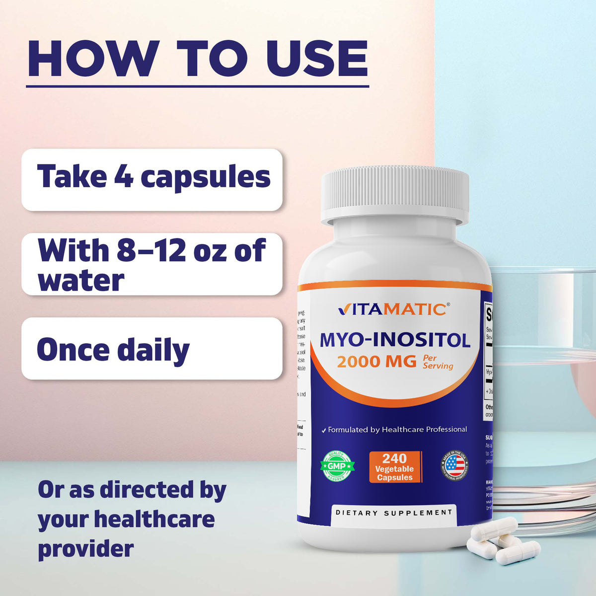 Myo-Inositol 2000 mg Per Serving Capsules