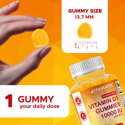 Sugar-Free Vitamin D3 10000 IU, 120 Gummies