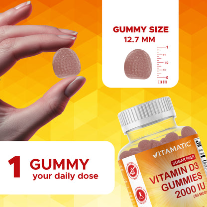 Sugar-Free Vitamin D3 2000 IU, 120 Gummies