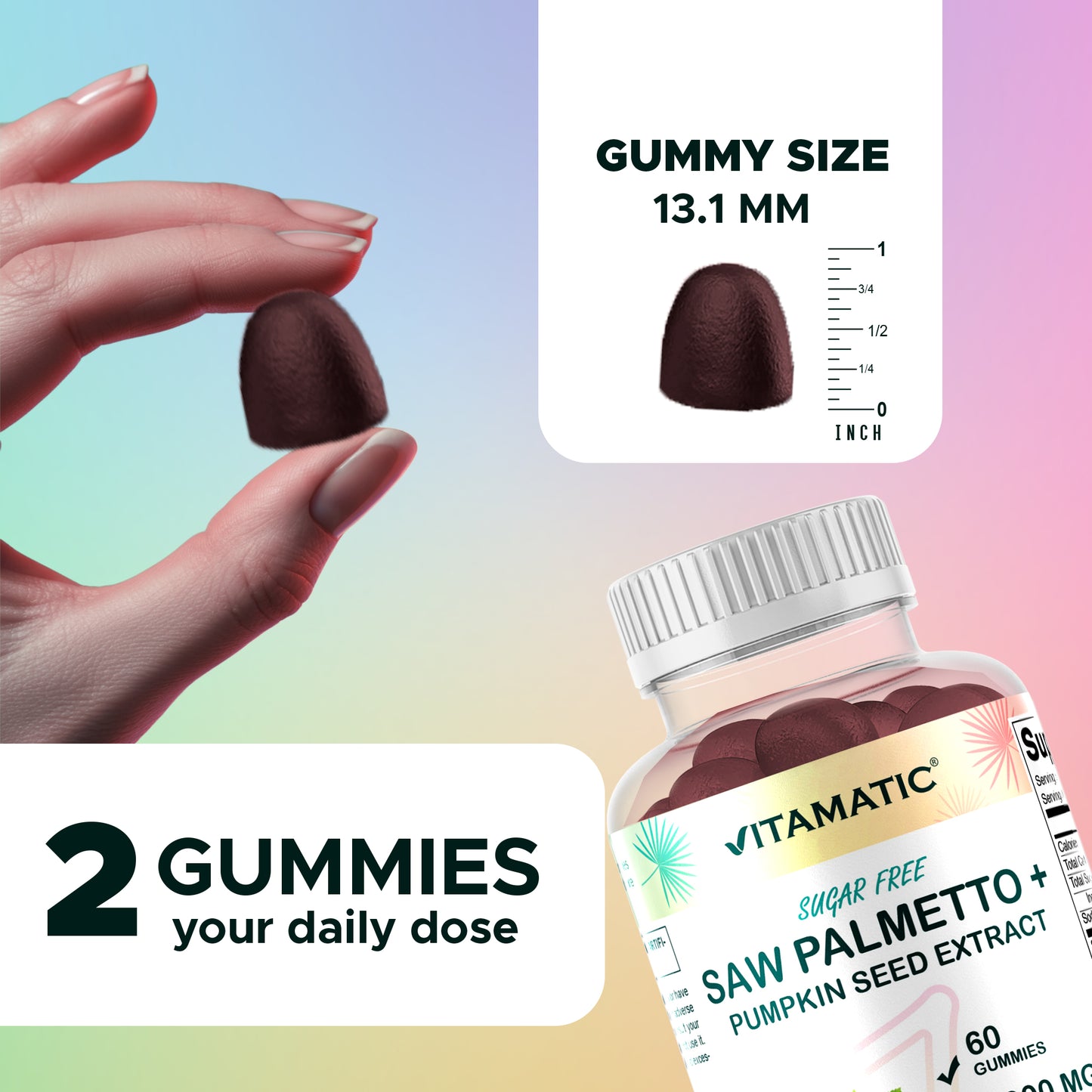 Sugar Free Saw Palmetto with Pumpkin Seed 3000 mg  - 60 Gummies