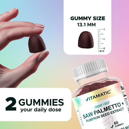 Sugar Free Saw Palmetto with Pumpkin Seed 3000 mg  - 60 Gummies
