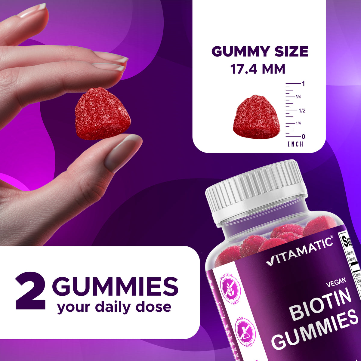 Biotin 10,000 mcg per Serving Gummies