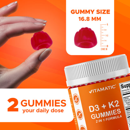 Vitamin D3 K2 with Calcium Gummies - 240 Count