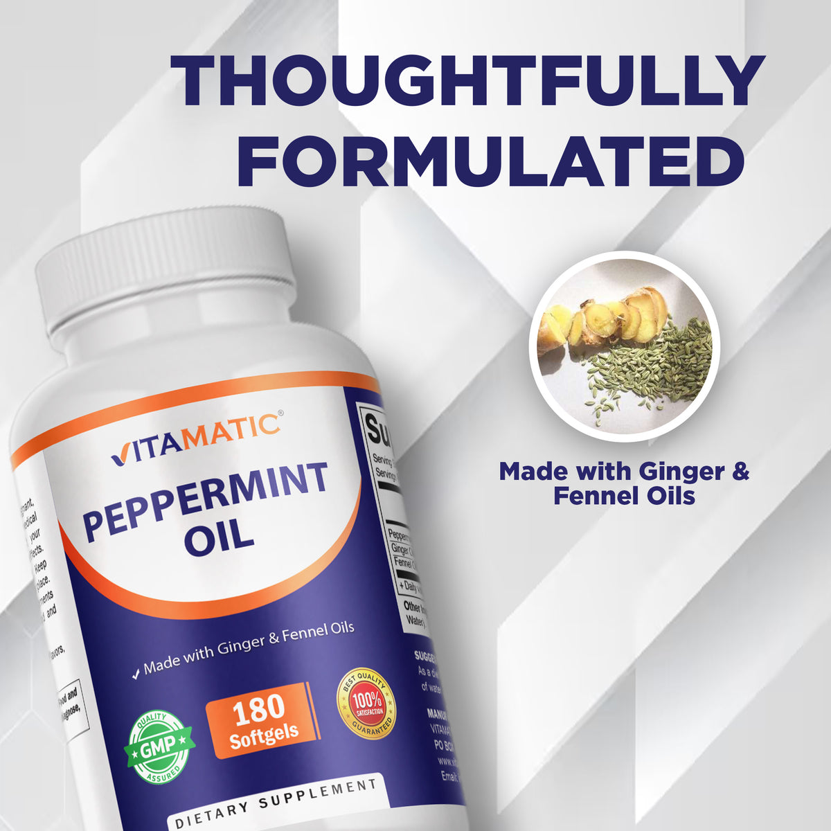 Peppermint Oil Supplement, 180 Softgels
