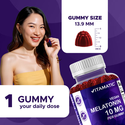 Vitamatic Melatonin 10mg Vegan Gummies, 60 Gummies