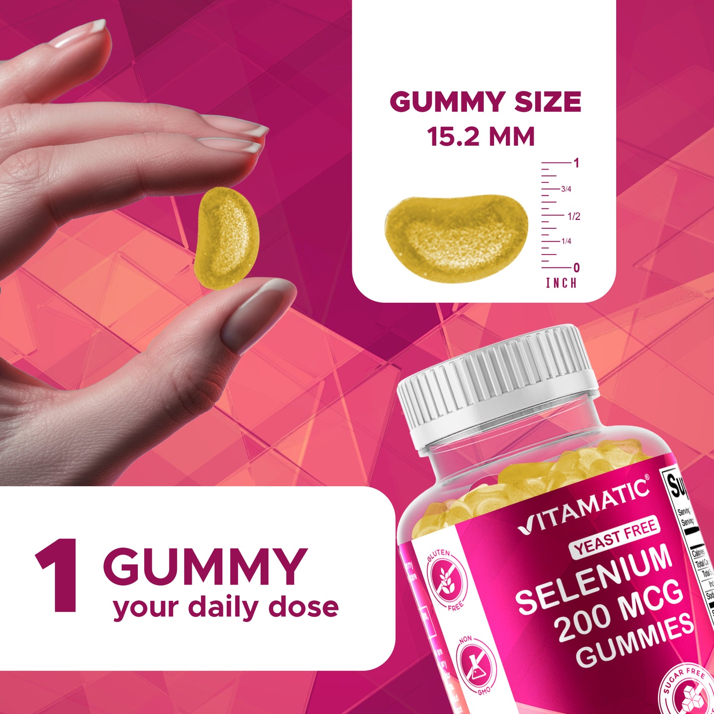 Sugar Free Yeast Free Selenium 200 mcg - 90 Gummies